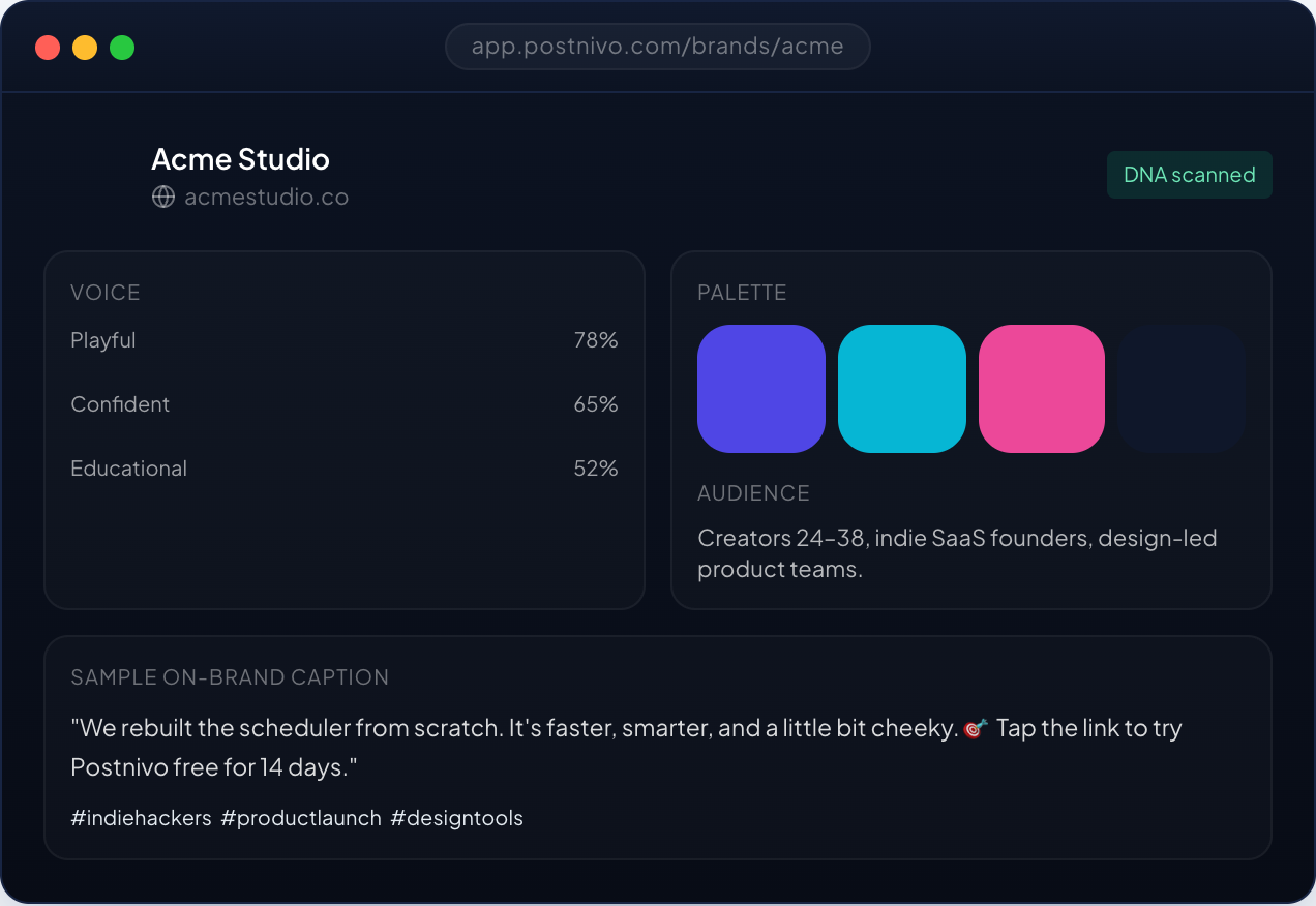 Postnivo — Brand DNA engine